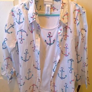 Alfred Dunner 2 in 1 Twin set with Smooth Sailing Design